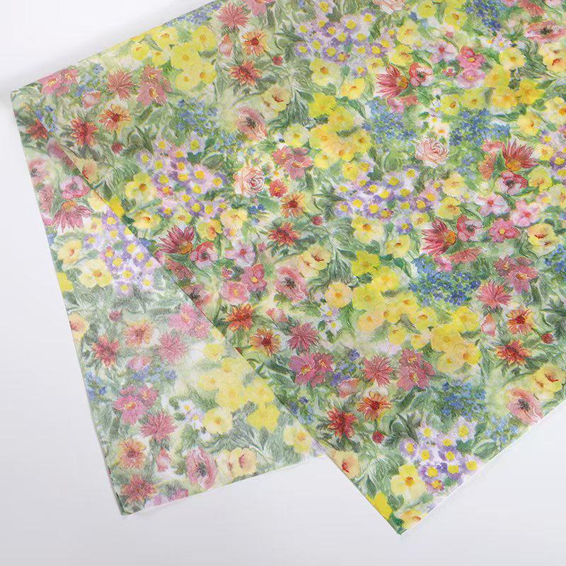 10PC Oil Painting Design Valentine's Day Gift Wrapping Paper Gift Bags Filler Semi-Transparent Thin Paper Birthday Gifts 50x35cm