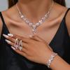 Серьги из хрусталя, браслет, ожерелье, свадебная вечеринка, комплект украшений со стразами, банкет