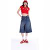 2025 Summer Women's High-Waisted Vintage Loose Wide-Leg Capri Jeans