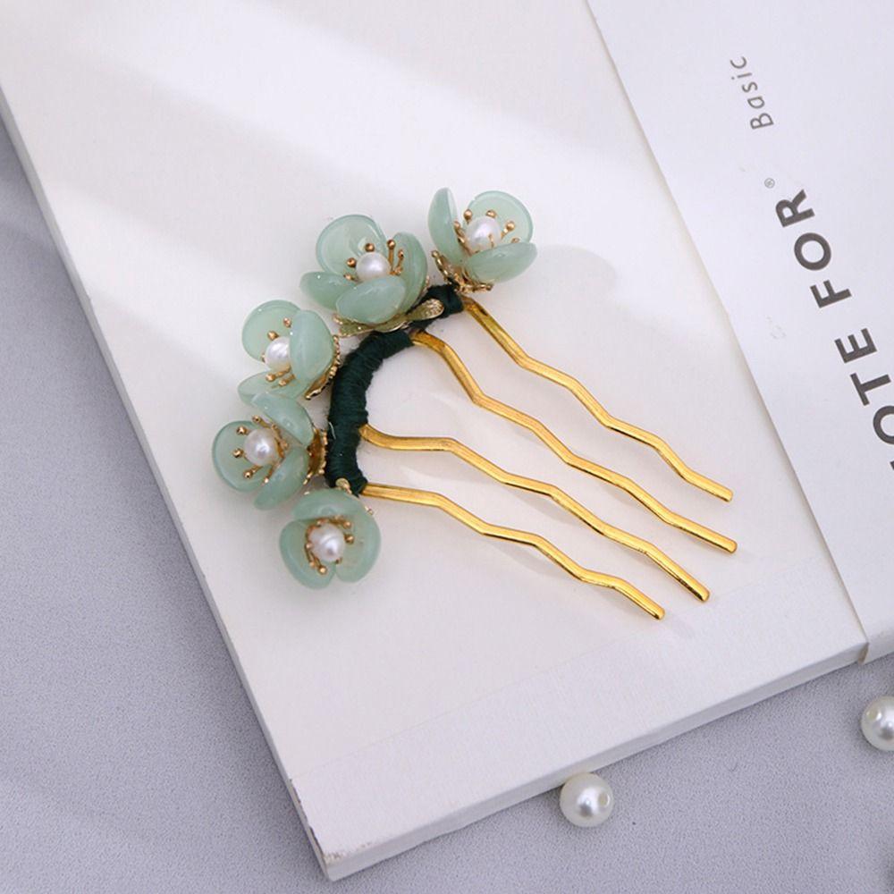 For Girls Pearl For Women Cheongsam Flowers Hair Stick Hair Fork Hair Accessories U Shaped Hairpin