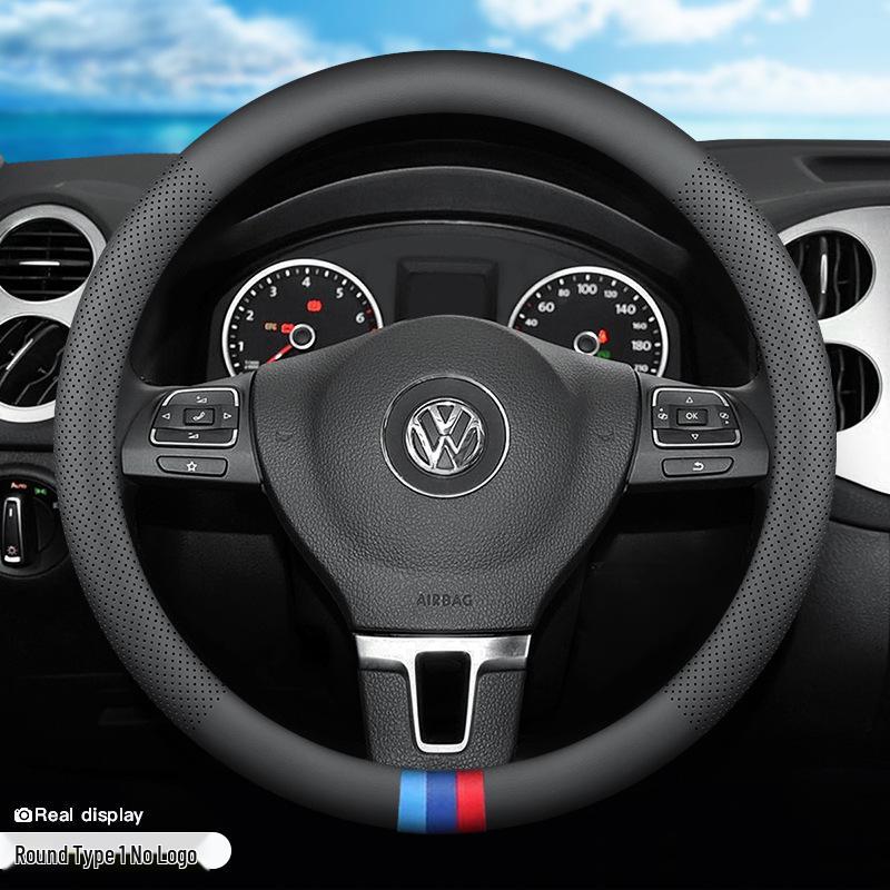 Всесезонная чехол-оплетка на руль из натуральной кожи для Volkswagen Passat, Ультратонкий, Универсальный, Аксессуар для интерьера.