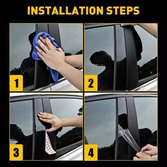 Black pillar posts set door trim piano cover kit for Honda cr-v crv 2017-22 NEW