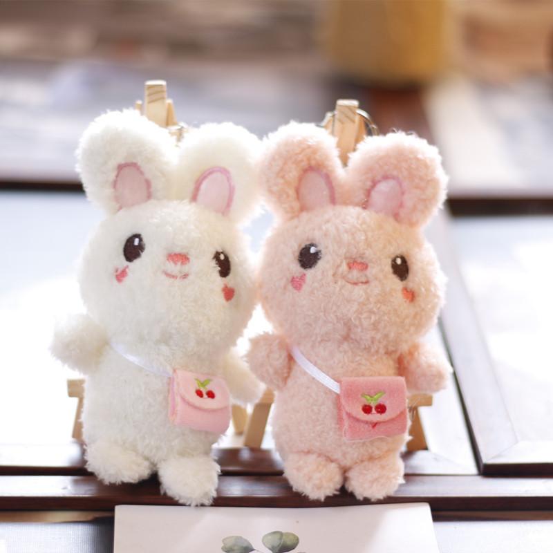 Cute Plush Rabbit Keychain Fluffy And Adorable Stuffed Animal For Backpacks