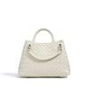 New single-shoulder woven bag, large-capacity genuine leather women's handbag, vintage basket bag, tote bag