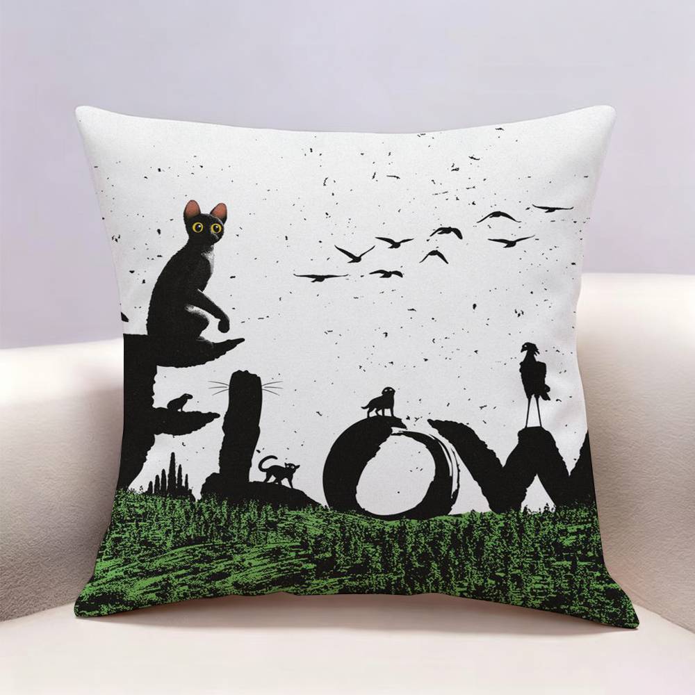 FFlow Movie Black Cat Doublesided print Pillow Case for Sofa Living Room Home office Decor Protective Cover