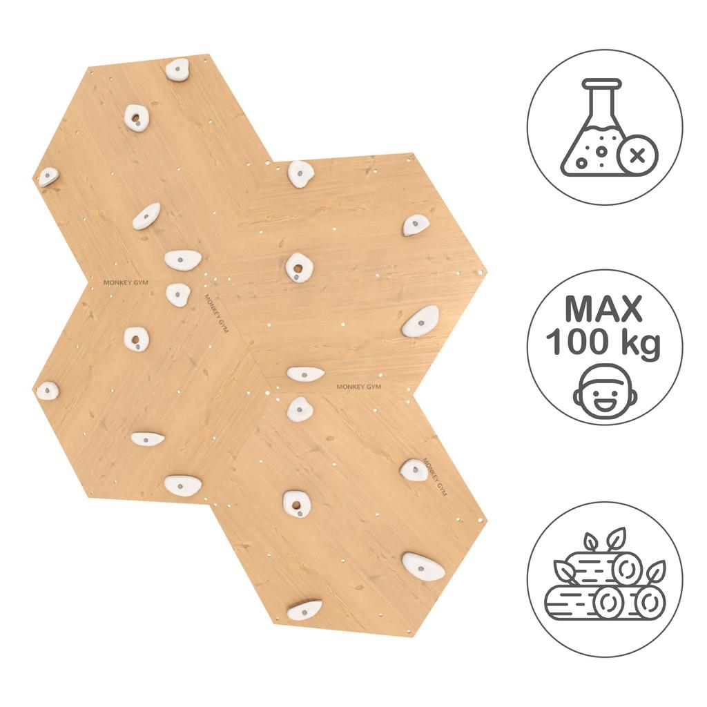 Climbing Wall Cube 4 Wood - Grips White
