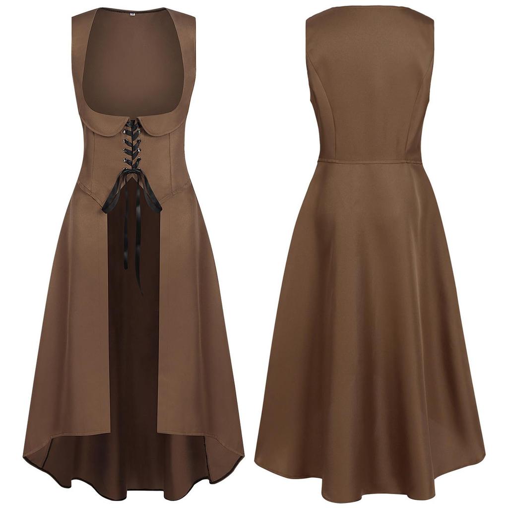 Женское платье без рукавов с завышенной талией, готичный костюм для косплея