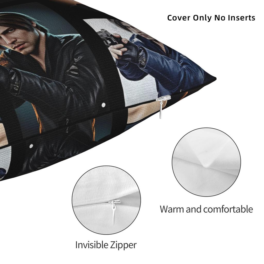 Leon Kennedy Pillow Cover Comfy Cushion Cover Morden Pillow Case For Sofa Car Home Decor