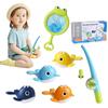 Funny 3-in-1 Baby Bath Toys Magnetic Baby Fishing Toy with Fishing Rod Toddler Infant Bathtub Pool Toys with 4 Swimming Whales Interactive Kids Toys