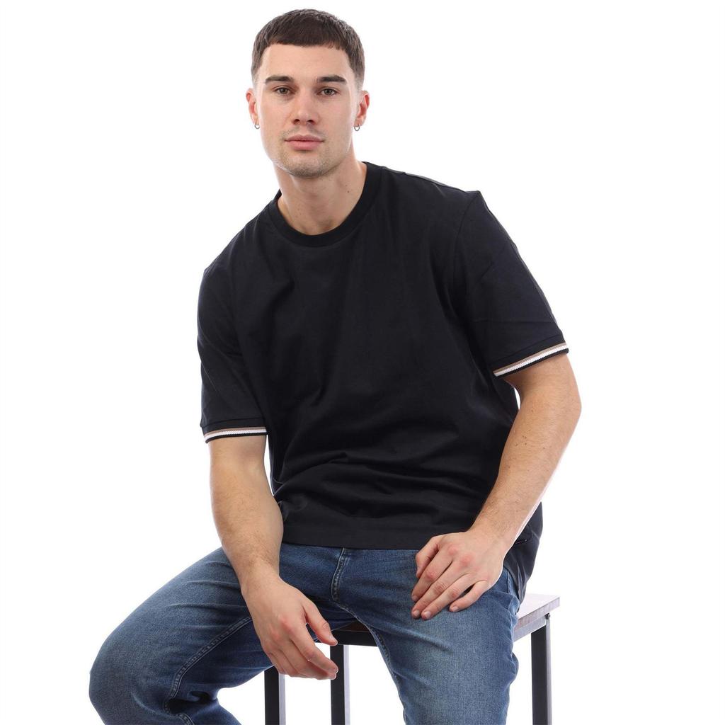 Boss Mens Signature Stripes Regular T-Shirt