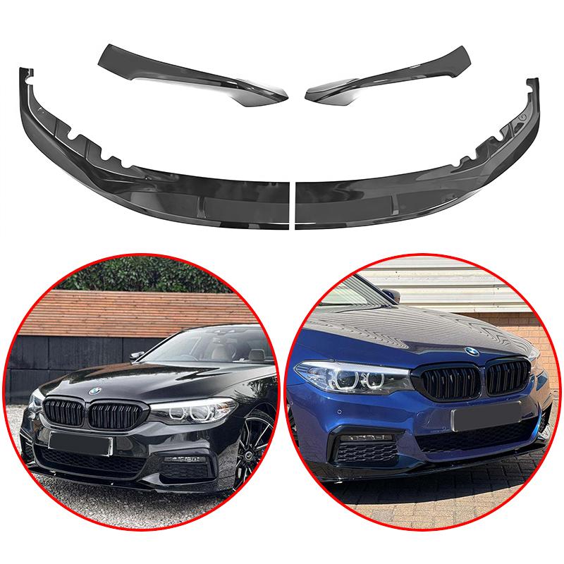 Для BMW 5 серии G30 G31 M-Tech M Sport 2017-2020 Высококачественный 4 шт. Автомобильный передний сплиттер бампера спойлер кузовной комплект в стиле MP Глянцевый черный