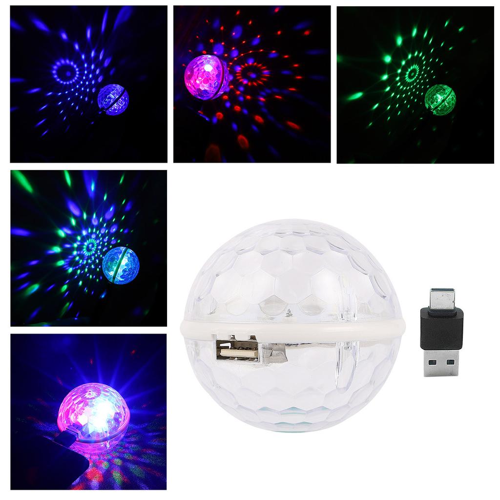 1Pcs Crystal LED Light Compact USB Powered Ball Light for Karaoke Dance Club Events Decor