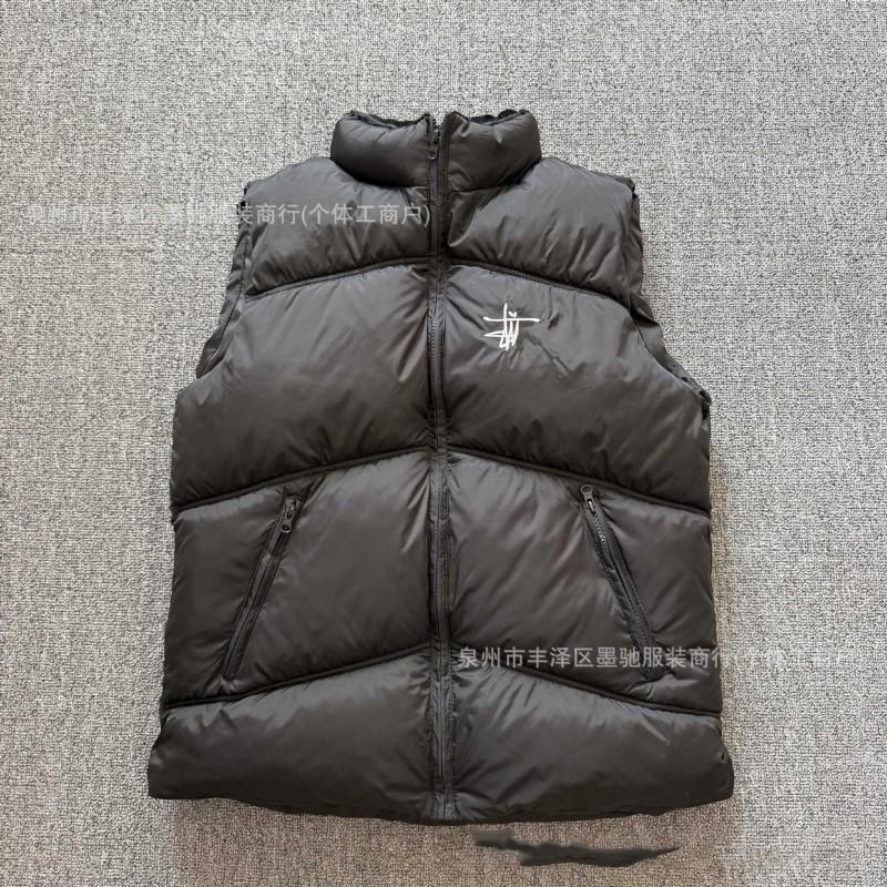 STU Padded Vest Thick Warm Sleeveless Jacket Casual Trendy Cotton Coat Young Men