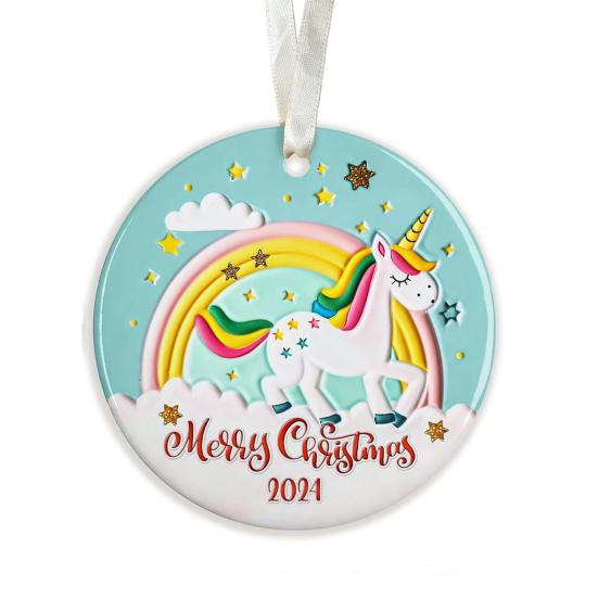 Animal Christmas Ornament 2D Flat Acrylic Ornament Cartoon Santa Hat Animal Hanging Decoration for Christmas Tree Mantel