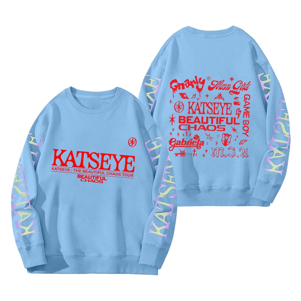 Women's Fashion Long Sleeve Print Round Neck Loose Pullover Sweater Top