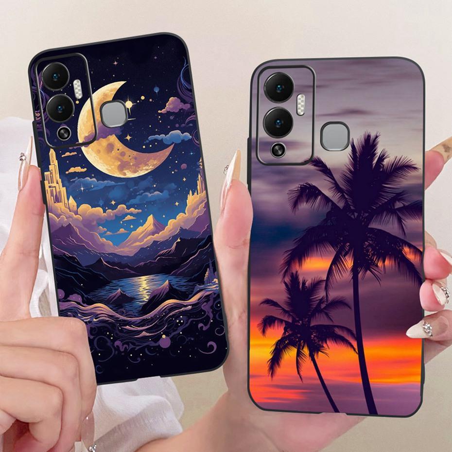 Модный крутой чехол для Infinix Hot 12 Play Hot12i Мягкая черная силиконовая задняя крышка для чехлов телефона Infinix Hot 12i 12Play