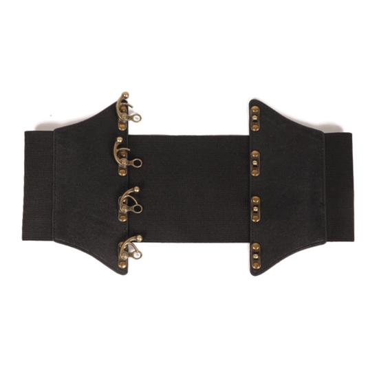 Корсет из искусственной кожи с широкими полями, эластичный пояс в стиле ретро для женщин, регулируемый корсет, утягивающий талию