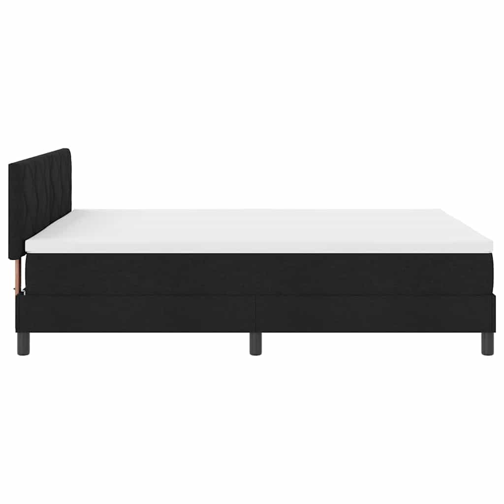 Box Spring Bed with Headboard Black 140 x 200 cm Fabric