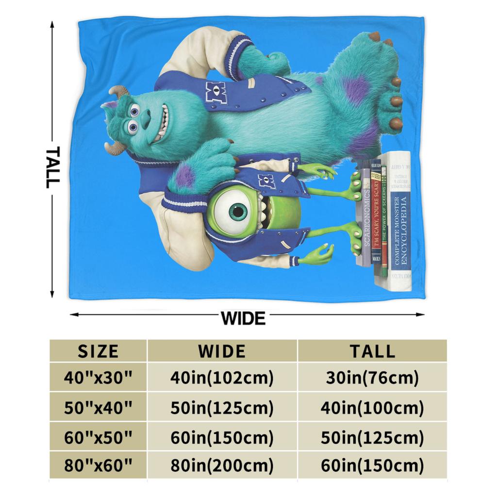 Monsters University Sully Mike Cartoon Fleece Blankets Monsters Inc Customized Throw Blanket for Home Hotel Sofa Bedspreads,