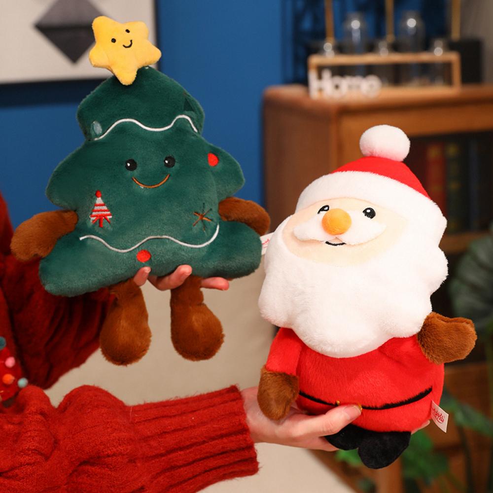 Christmas Tree Pendant Plush Toy Gingerbread Man Soft Dolls to Bags Santa Clauz Stuffed Animal Toys Plushie Gifts For Christmas