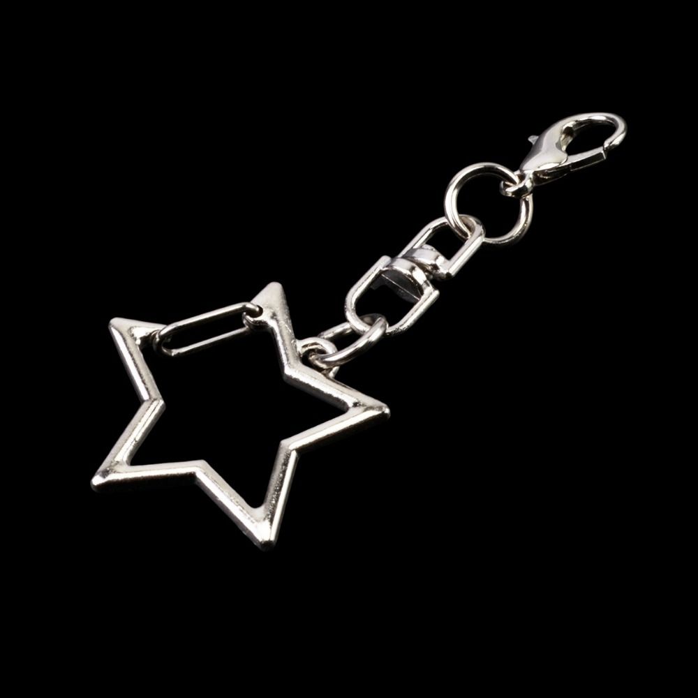 10Pcs Multi Styles Spring Snap Keychain 360 Rotate Star Shaped Clasp  DIY Jewelry Making