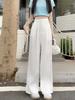 2025 Women's High-Waist Wide-Leg Pants: Slimming, Casual Straight-Leg with Draped Design for Summer