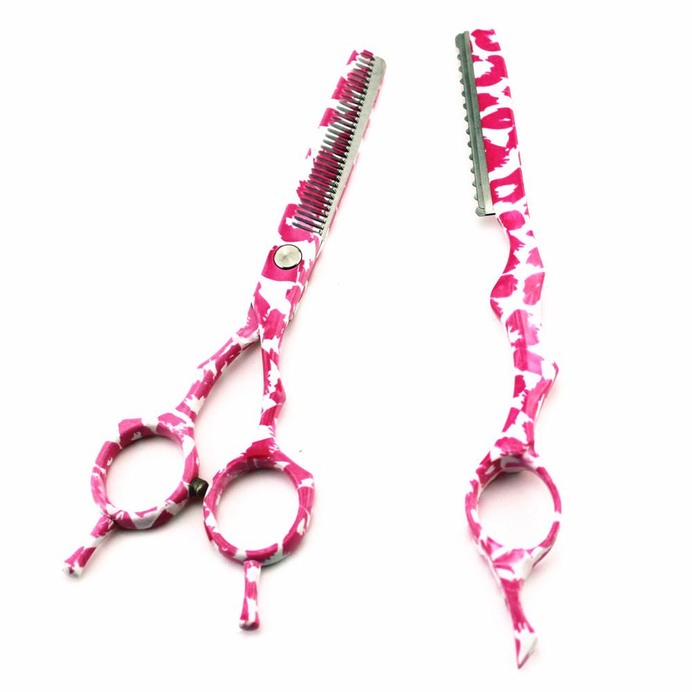Ножницы для волос Steel 4 Kit 5.5 '' Pink Ceramics Hair Scissors Haircut Thinning Barber Cutting Shears Hairdresser Scissors