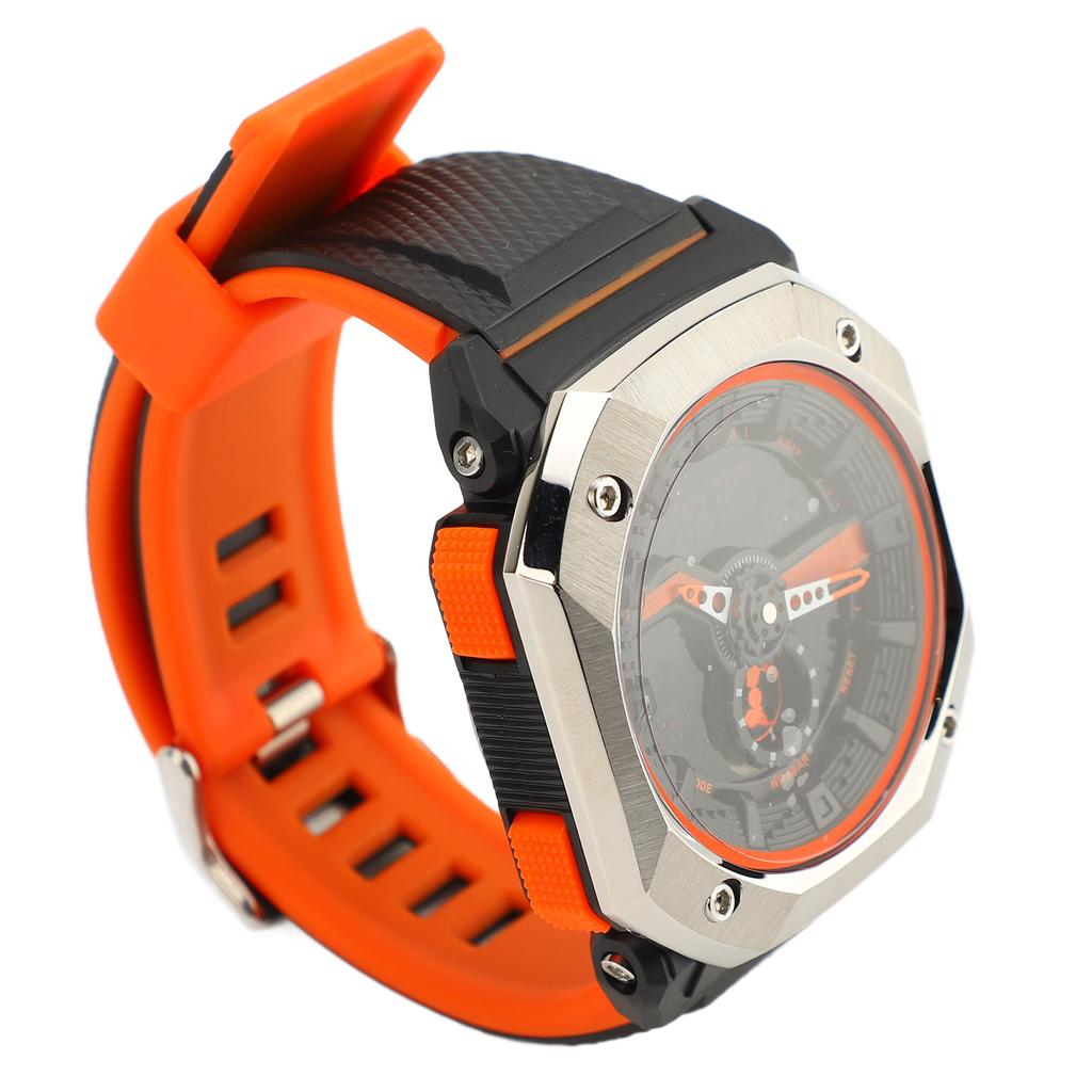 Цифровые спортивные часы 50M Водонепроницаемость LED Ночной свет Корпус из нержавеющей стали Многофункциональные Двойные