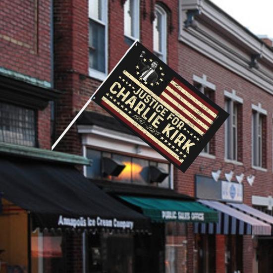 Флаг RIP Чарли Кирк Настоящий патриотический памятный флаг 3×5 футов Уличный двухсторонний баннер для декора сада, патио, балкона, забора