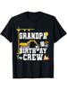 Grandpa Birthday Crew Shirt Construction Birthday Party T-Shirt