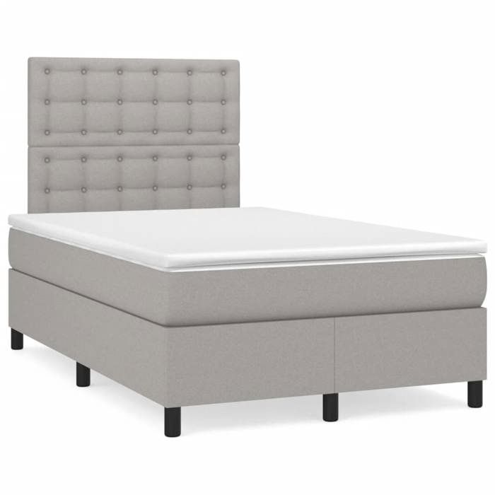 Maison Exclusive - Sommier à lattes de lit matelas LED gris clair 120x190 cm tissu