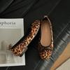Fashion Round Toe Bowtie Flats Women Leopard Mocasines Flat Heel Ballerina Shoes Sexy Leopard Loafers Zapatos Mujer Cómodos Plus Size 43