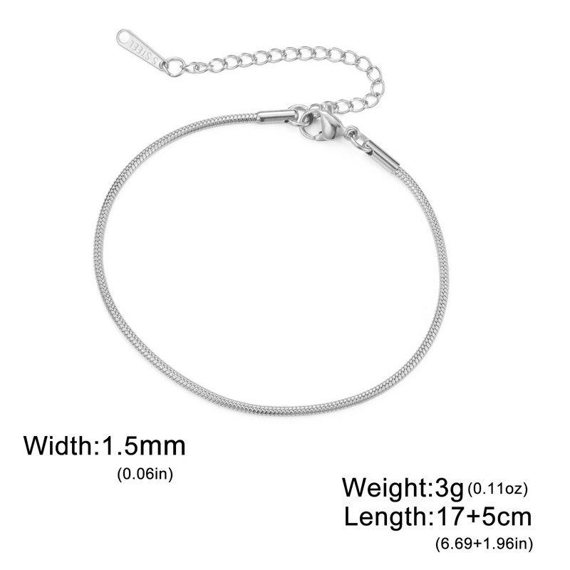 Adjustable Titanium Steel Snake Chain Bracelet And Anklet Ultra Thin Round Link DIY Minimalist Jewelry For Women And Men