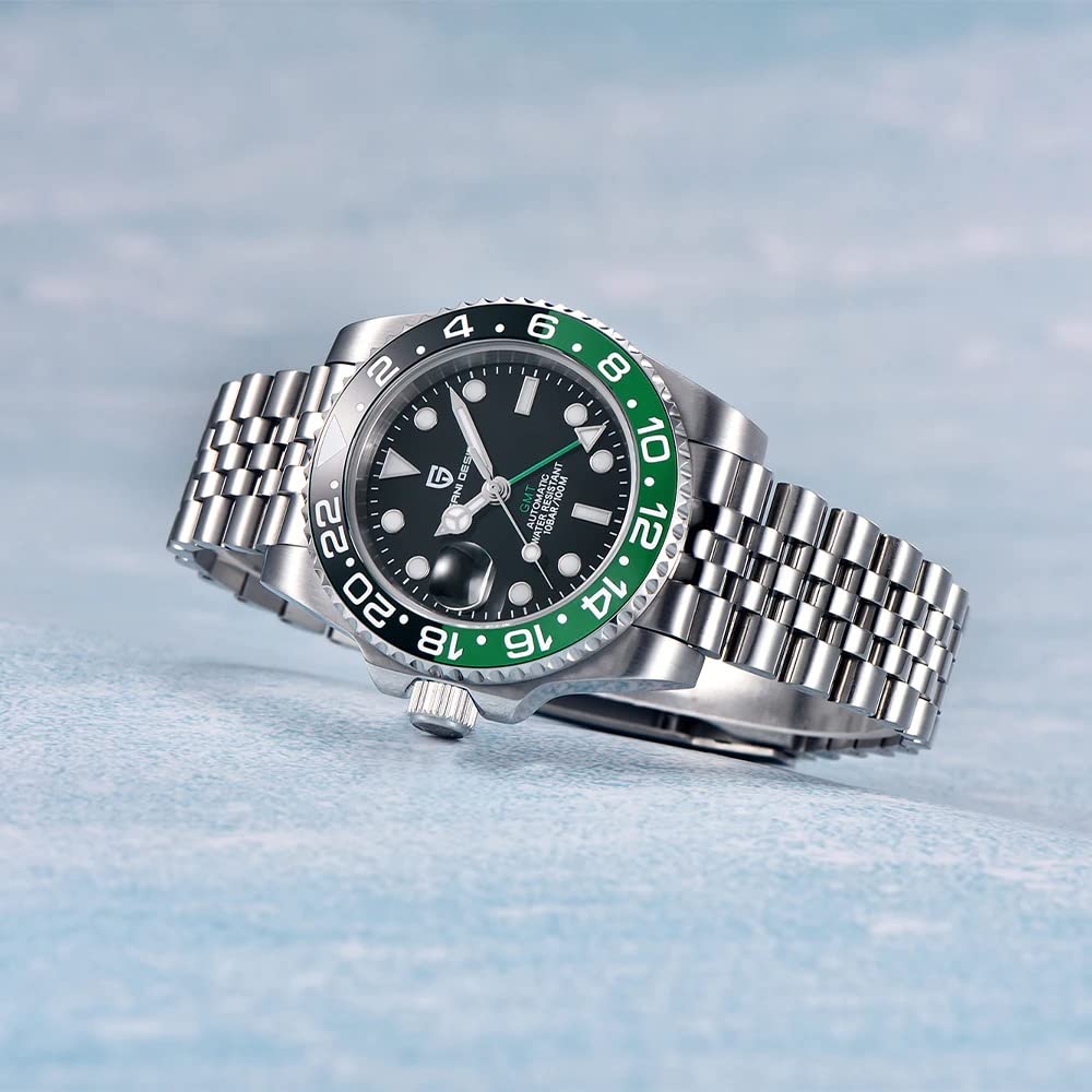 Часы PAGANI DESIGN GMT с автоподзаводом, сделано в Японии, механизм для дайвинга, механический, корпус в комплекте, водонепроницаемый керамический безель, деловой, деловой, деловой, деловой костюм