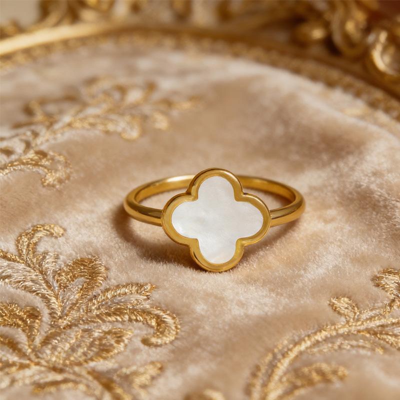 Clover Ring Women Minimalist Closed Ring Luxury Fashion Jewelry