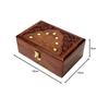 Handmade Wooden Jewelry Box for Women Wood Jewel Organizer Hand Carved with Intricate Carvings Gift Items - 6 Inches (Brown)