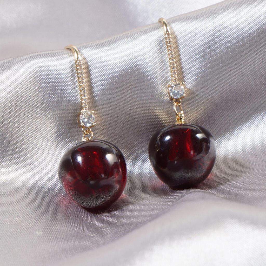 Серьги-каффы Ancola Red Silver Geometric с эмалью - Ретро мода, Высококлассные каффы для женщин