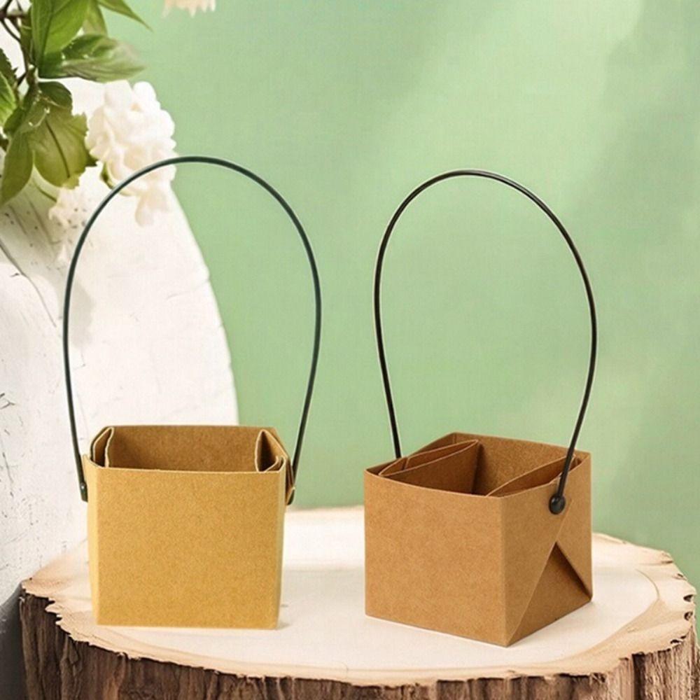 10Pcs Foldable Succulent Plant Boxes Waterproof Mini Flower Pots Gift Packaging