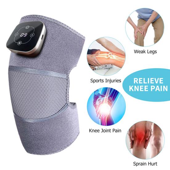 Массажер для колена с подогревом, 5 режимов нагрева, 3 режима массажа, цифровой дисплей, перезаряжаемое беспроводное устройство для массажа колена