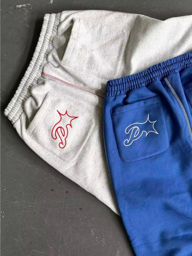 Y2K Casual Pants Mens Womens Harajuku Hip Hop Letter Graphics Embroidered Baggy Pants Joggers Elastic Waist Sweatpants