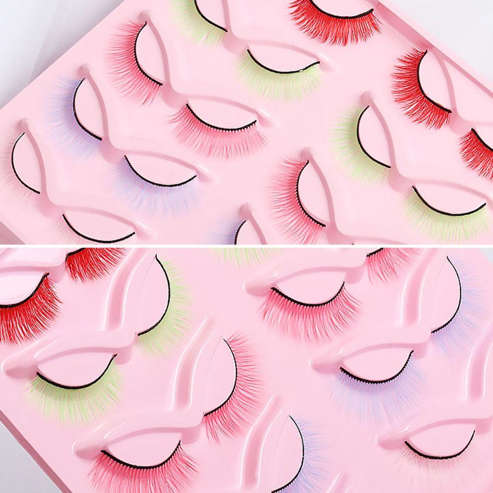 10 пар удобных цветных накладных ресниц многоразовые накладные ресницы завитые ресницы наращивание косплей