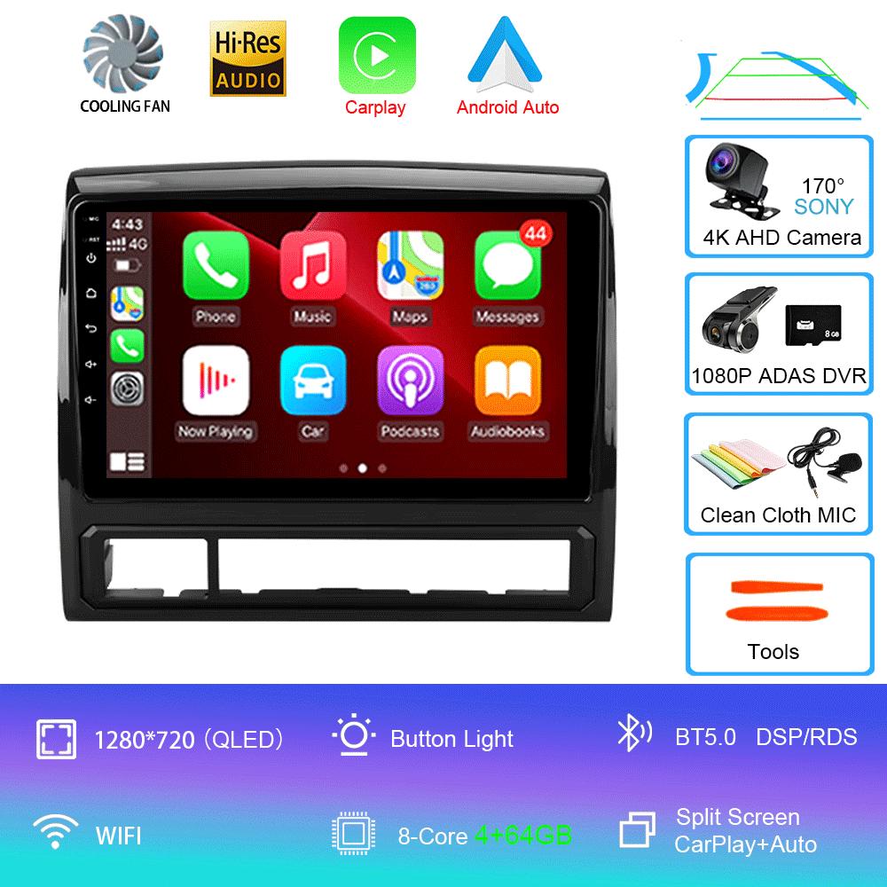 Автомобильное радио Android 14 Carplay Auto 4G+WIFI для Toyota Tacoma 2 N200 Hilux 2005-2015 Навигация GPS Мультимедиа Видеоплеер Стерео