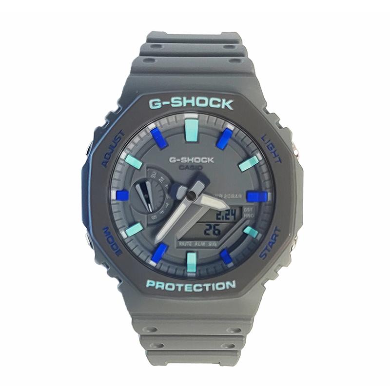 Casio Мужские часы с ЖК-дисплеем и аналоговым двойным дисплеем Серия Gray GA-2100-1A1(Watch3--)