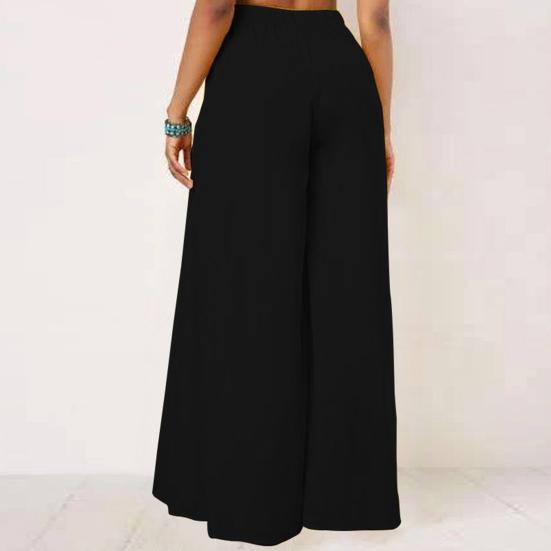 Women Skirt Pants Wide Leg Lace-up Bow High Waist Loose Solid Color A-Big Hem Deep Crotch Full Length Casual Dance Performance Culottes Long Trousers