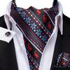 Christmas Mens Red Black Green Cravat Tie Set Silk Ascot Tie Bow Tie Event Set