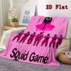 Squid Game print 2D Flat Pattern Flannel Blanket High quality All Seasons Warmth and Comfort Perfect for Christmas Gifts.