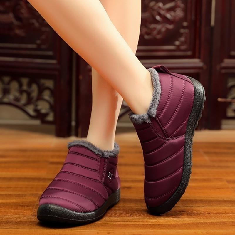 Women Men Winter Shoes Snow Boots Cotton Inside Keep Warm Waterproof Ankle Boots Waterproof Bottes