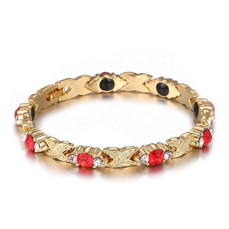 European & American Fashion Magnetic Bracelet with Colored Diamonds - Trendy, Versatile, and Cool Women's Bangle