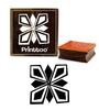 Printtoo Craft Textile Print Floral Pattern Square Brown Wooden Rubber Stamp-2 X 2