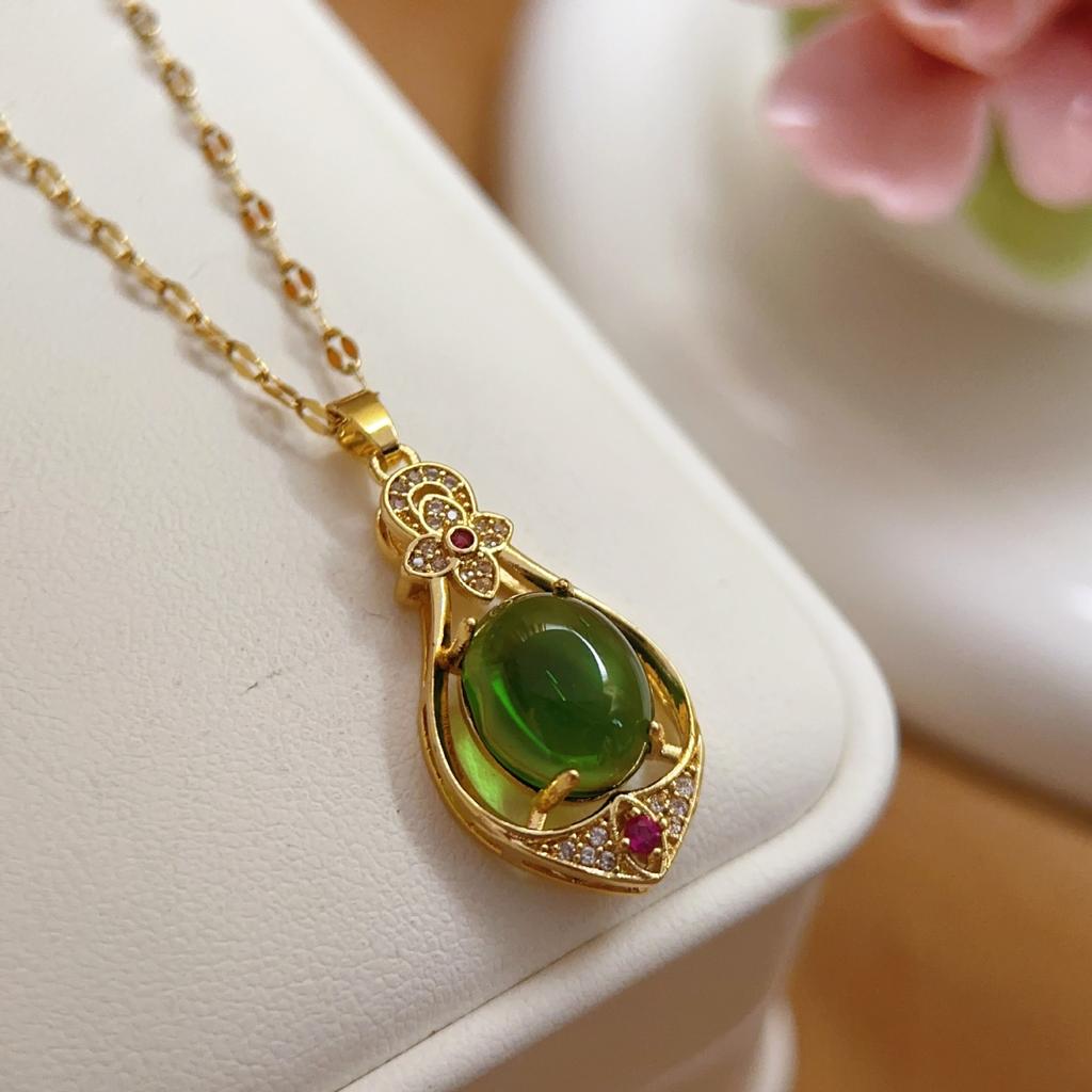 New high-end popular necklace for women, heart pendant, long-lasting rose, water drop, phoenix jewelry, elegant gift